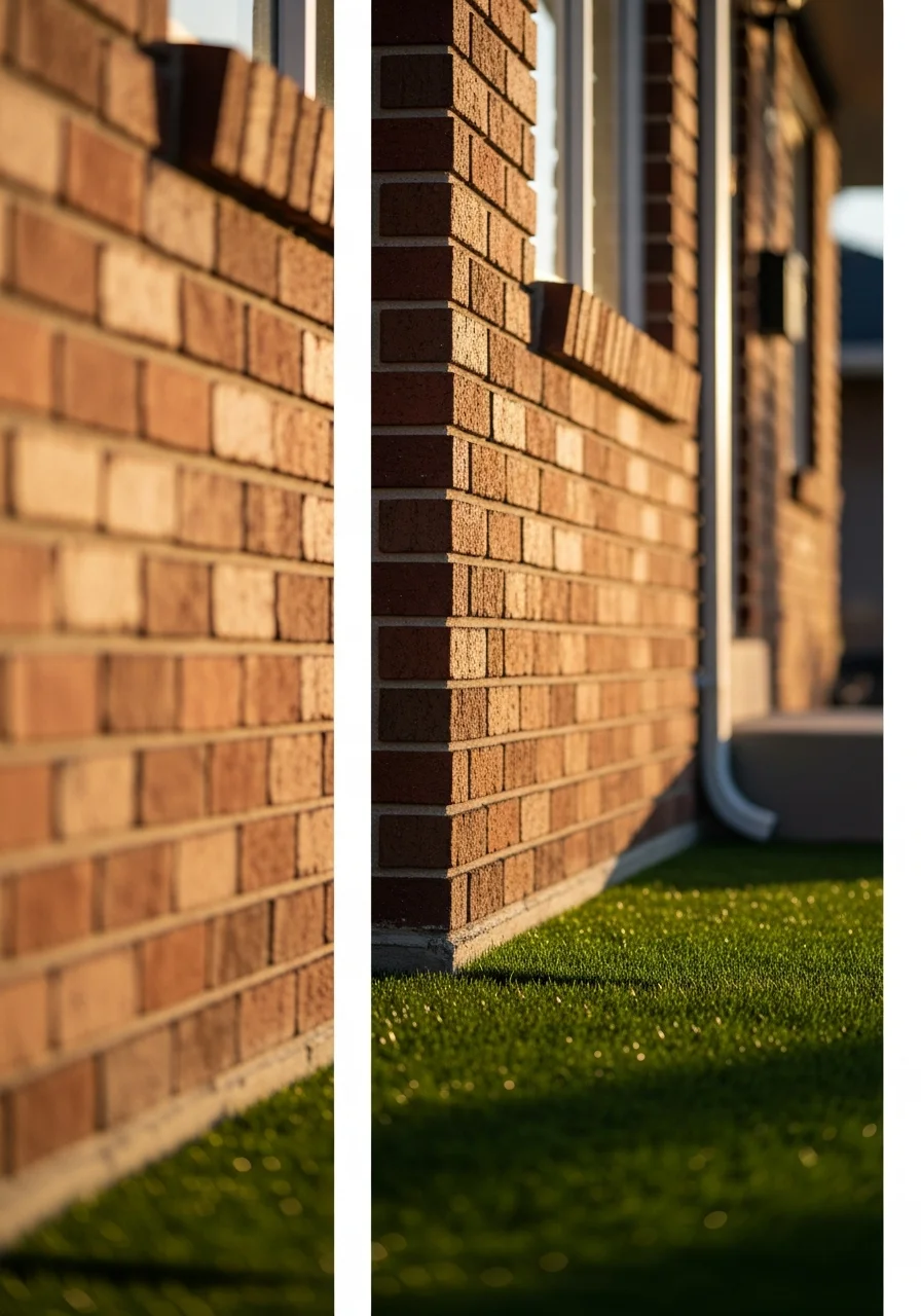 Close-up of a Denver home's front facade showing brick detail and landscaping typical of the area.